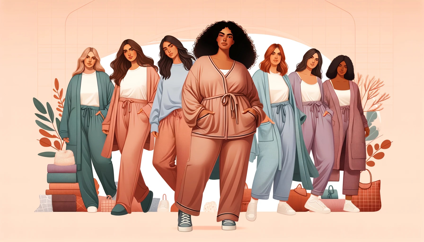 Cozy and Stylish Plus-Size Loungewear for Her Relaxing at Home