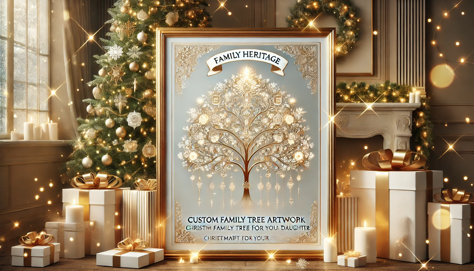 Family Heritage: Custom Family Tree Artwork Christmas Gift for Your Daughter